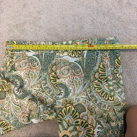 Zara green paisley floral print pants Sz 6 - Picture 8 of 10
